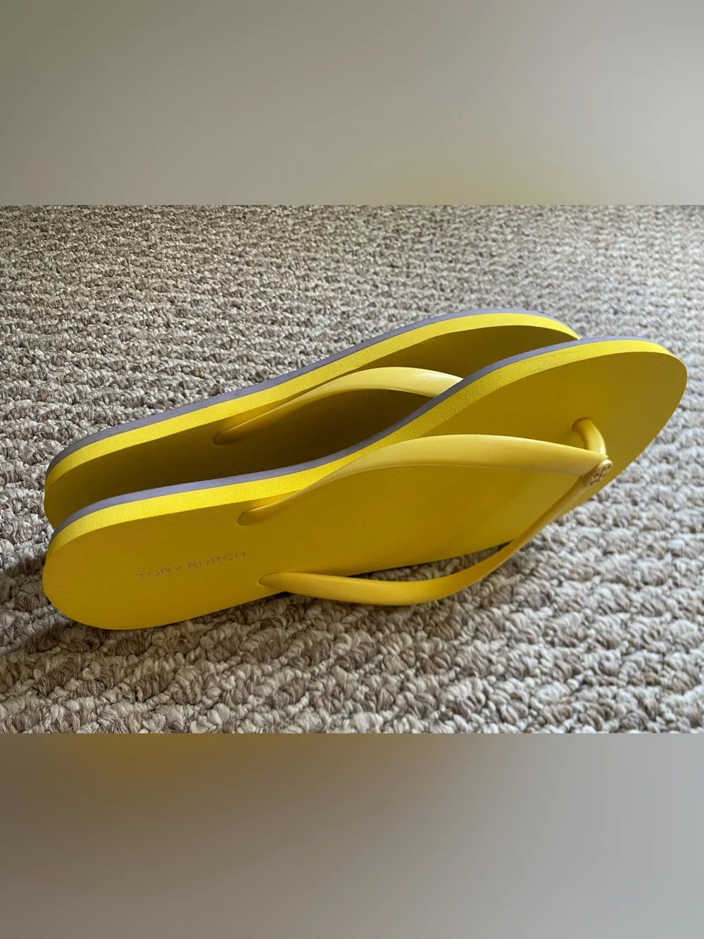 Tory Burch yellow Flip Flop Sandals with Logo Medallion